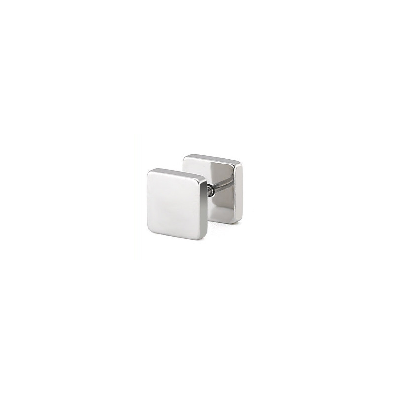 Malejewels Clou d'oreille SQUARE Argenté